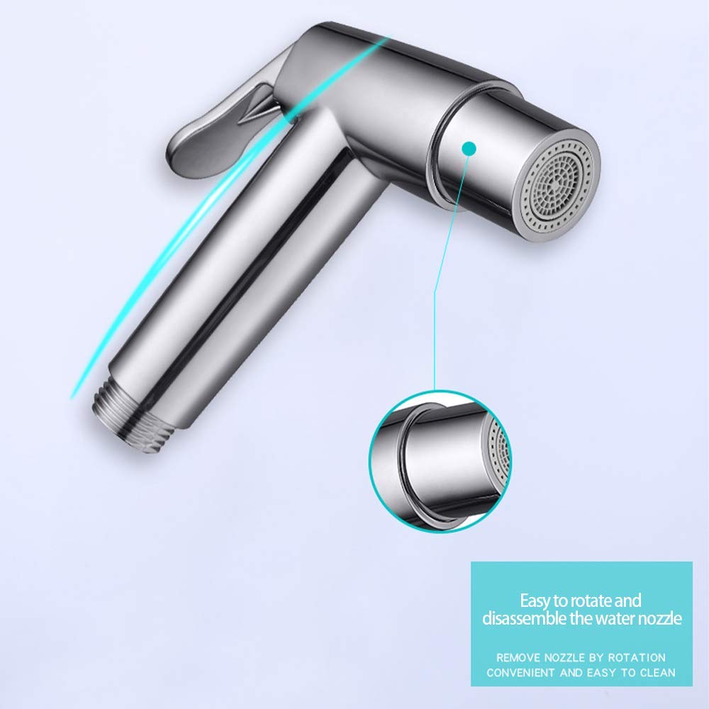 Pistola a spruzzo per WC per rubinetto pressurizzato per WC senza perforatore, risciacquo per pannolini, ugello per la pulizia dell'igiene personale, pistola per acqua da bagno, spruzzatore per W