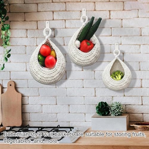 Cesta colgante de macramé artesanal: llena de calidez, vida y orden natural tu cocina 7