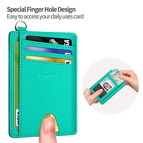 Image of Slim Minimalist Front Pocket Wallet, RFID Blocking Credit Card Holder Wallet with Detachable D-Shackle for Men Women