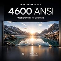 [4600 ANSI & 60W Dolby Audio] 4K Projector with WiFi and Bluetooth,TOF Real-Time Auto Focus Overhead Projector, AuKing Outdoor Movie Home Proyector with Omni-Adjustable Stand(silver grey) — image 2