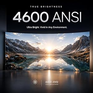 [4600 ANSI & 60W Dolby Audio] 4K Projector with WiFi and Bluetooth, TOF Real-Time Auto Focus Overhead Projector, AuKing Outdoor Movie Home Proyector with Omni-Adjustable Stand(silver grey) — photo 2 of 6