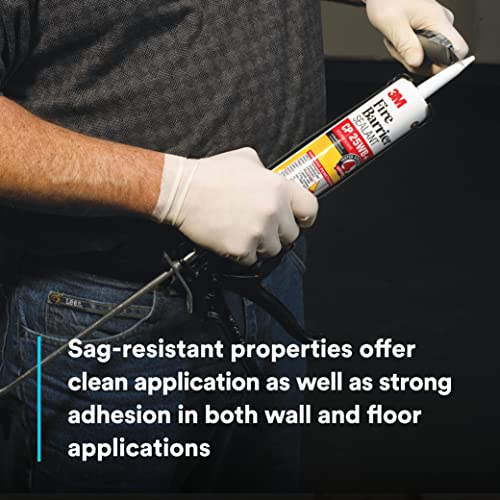 Image of 3M 11641-case Fire Barrier Sealant CP 25WB+, Cartridge, 27 fl. oz. (Pack of 6),Red