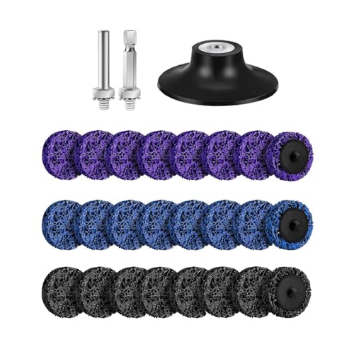 CSD Disque de meulage, disque de nettoyage grossier 50 mm, jeu de disques de nettoyage, disque en tissu nylon, élimination de la peinture, polissage de la rouille pour meuleuse d'angle (24 pièces)