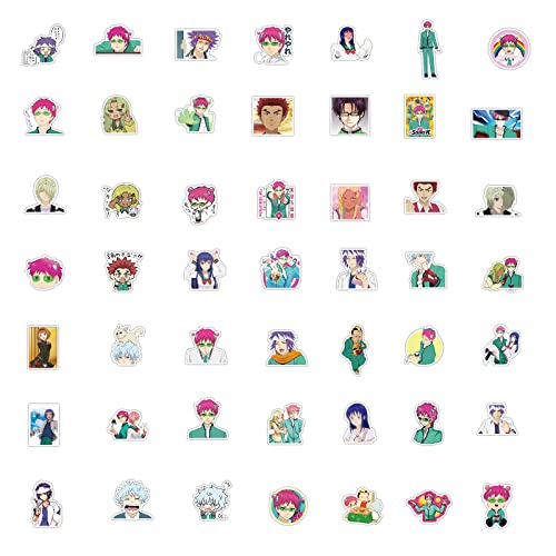KANJRGH Saiki_K Adesivos 100 peças de adesivos de anime japonês pacote de adesivos de vinil à prova