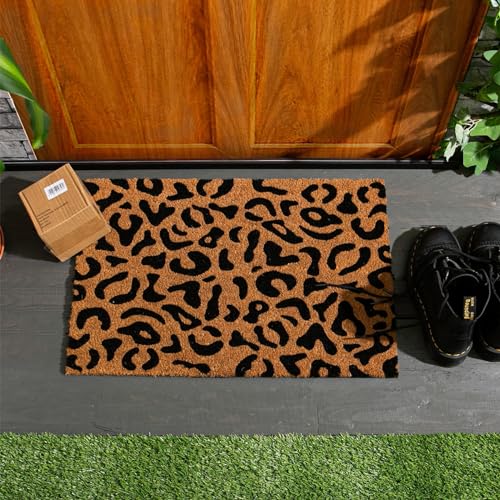 Mat de porte de la coco Nicola Spring léopard 60x40 cm - 3