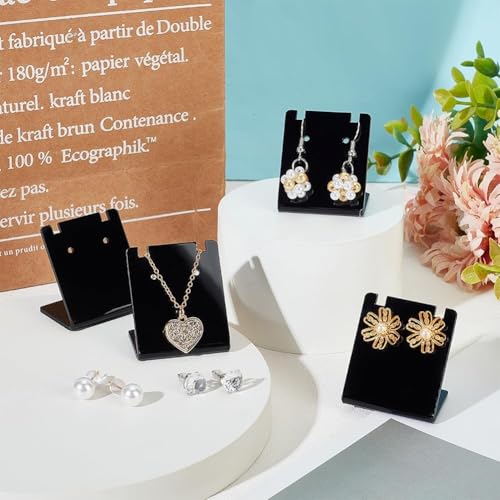Image of Earrings Holder Acrylic Jewelry Display Rack Stud Earring Organizer for Woman Jewelry (mini black Pack of 24)