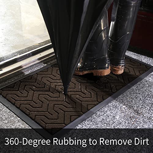 Yimobra Door Mats, Heavy Duty Water Absorbent Mud Resistant Easy Clean Entry Outdoor Mat,Non Slip Backing - Image 2