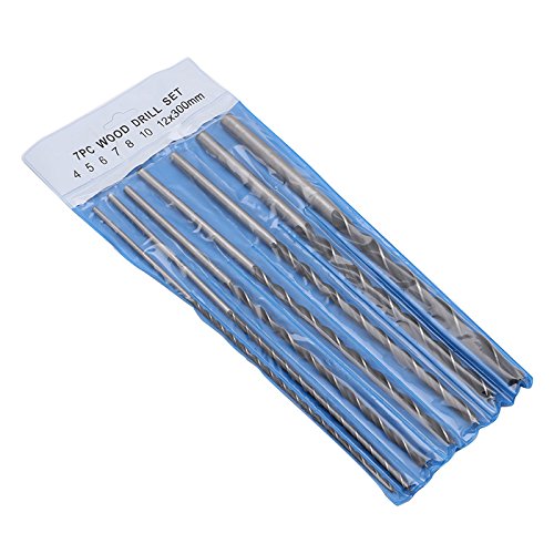 Generic 7Pcs 12" 300mm Extra Long Wood Drill Bit Set Woodworking Tool 4