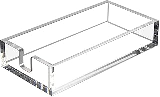 HIIMIEI Acrylic Napkin Holder for Bathroom, Acrylic Guest Towel Holder, Bathroom Napkins Guest Disposable Holder, Hand Towel Tray for Kitchen, Parties, Weddings, Party, Hotel, Restaurant（Clear）