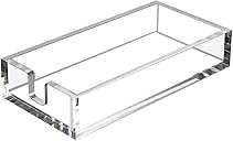 HIIMIEI Acrylic Napkin Holder for Bathroom, Acrylic Guest Towel Holder, Bathroom Napkins Guest Disposable Holder, Hand Towel Tray for Kitchen, Parties, Weddings, Party, Hotel, Restaurant（Clear）