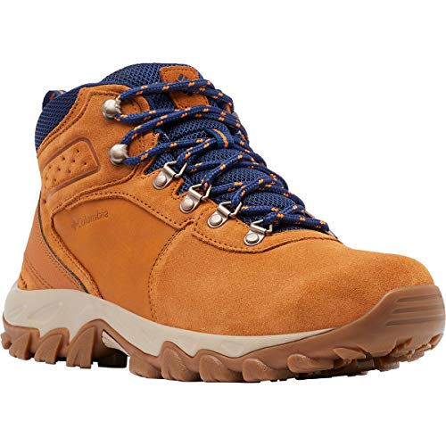 Columbia Men's Newton Ridge Plus II Suede Waterproof Hiking Shoe, Caramel/Blue Shadow, 11 Wide