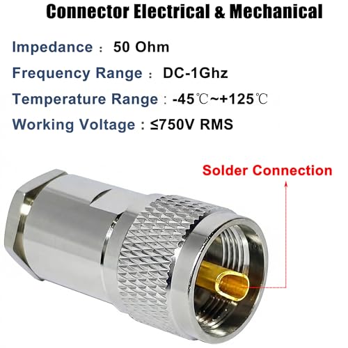 Conector macho PL259 para cable coaxial, pack 2 miniatura 3