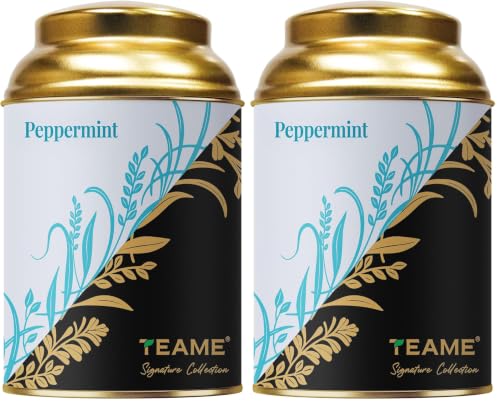 Image of TE-A-ME Peppermint Loose Tin 50 Grams | Peppermint Tea | Caffeine Free Tea (Pack of 2)