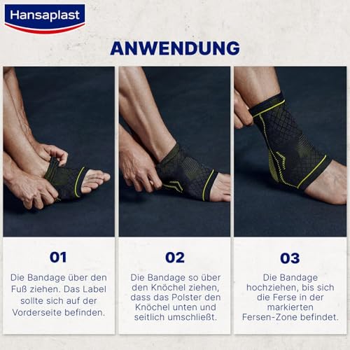 Hansaplast Performance Fußgelenk-Bandage, Sprunggelenkbandage stabilisiert & entlastet das Gelenk, Knöchelbandage für rechtes & linkes Fußgelenk unterstützt die aktive Erholung, Größe L/XL