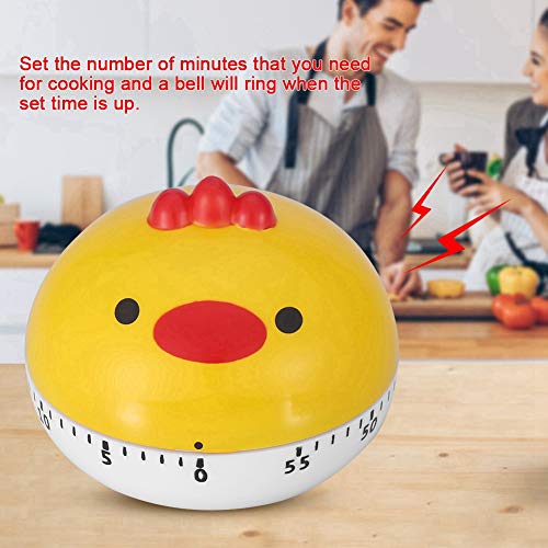 Kitchen Timer Small Digital Electronic Loud Alarm Mechanical Cooking Timer Manual Animal Shape Counters For Kitchen Timing Tool (Yellow Chicken) #TOP2