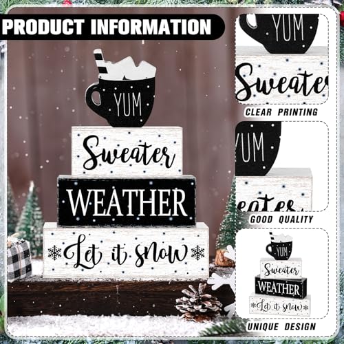 Marsui-4-Pcs-Winter-Wooden-Tabletop-Decor-Rustic-Wooden-Hot-Cocoa-Block-Sign-Gift-Farmhouse-Winter-Tiered-Tray-Decor-Let-It-Snow-Table-Centerpiece-Winter-Decor-for-Home-Office-Desk-Shelf Marsui 4 Pcs Winter Wooden Tabletop Decor Rustic Wooden Hot Cocoa Block Sign Gift Farmhouse Winter Tiered Tray Decor Let It Snow Table Centerpiece Winter Decor for Home Office Desk Shelf