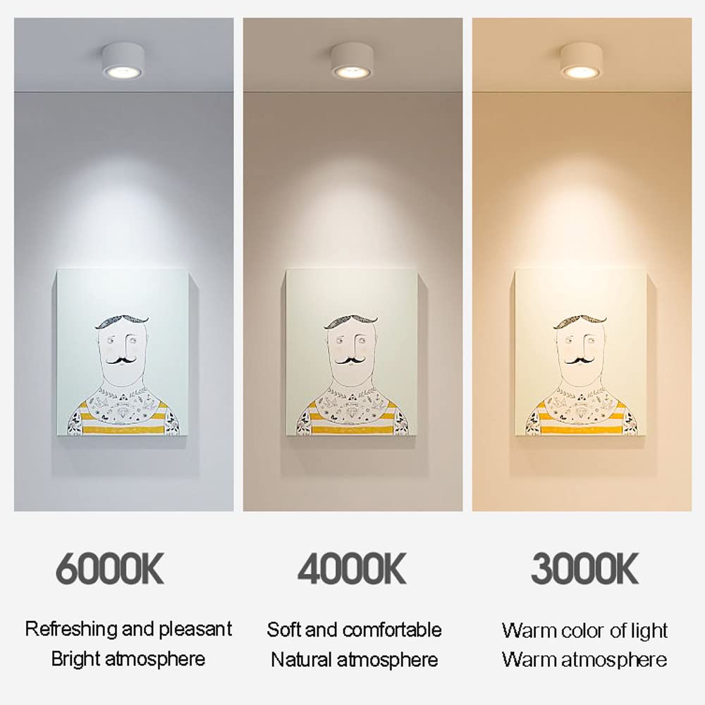 Downlighty Do Sufitu 12 Szt. Montowanych Downlightów, Cylindrycznych Reflektorów, Listwa Maskująca, 5W, 7W, 12W, Biało-Czarnych, Okrągłych Downlightów Led, 3 Ca,White-5w