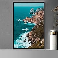 Framed Canvas Wall Art Global Landscape Mountain Multicolor Photography Relax/Calm - 16x24 inches