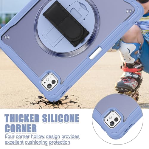 Funda iPad Pro 11 2024 M4 de alta resistencia transparente con protector HD de pantalla 3