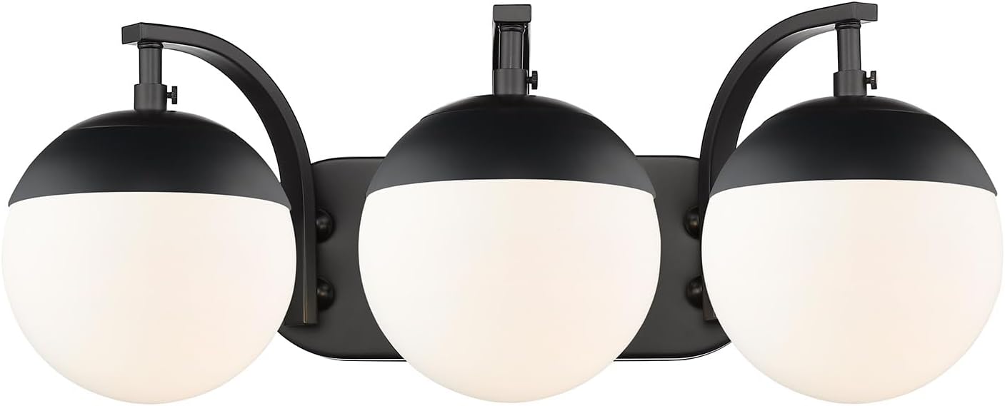 Golden Lighting 3218-BA3 BLK Dixon Bath Fixture, Black