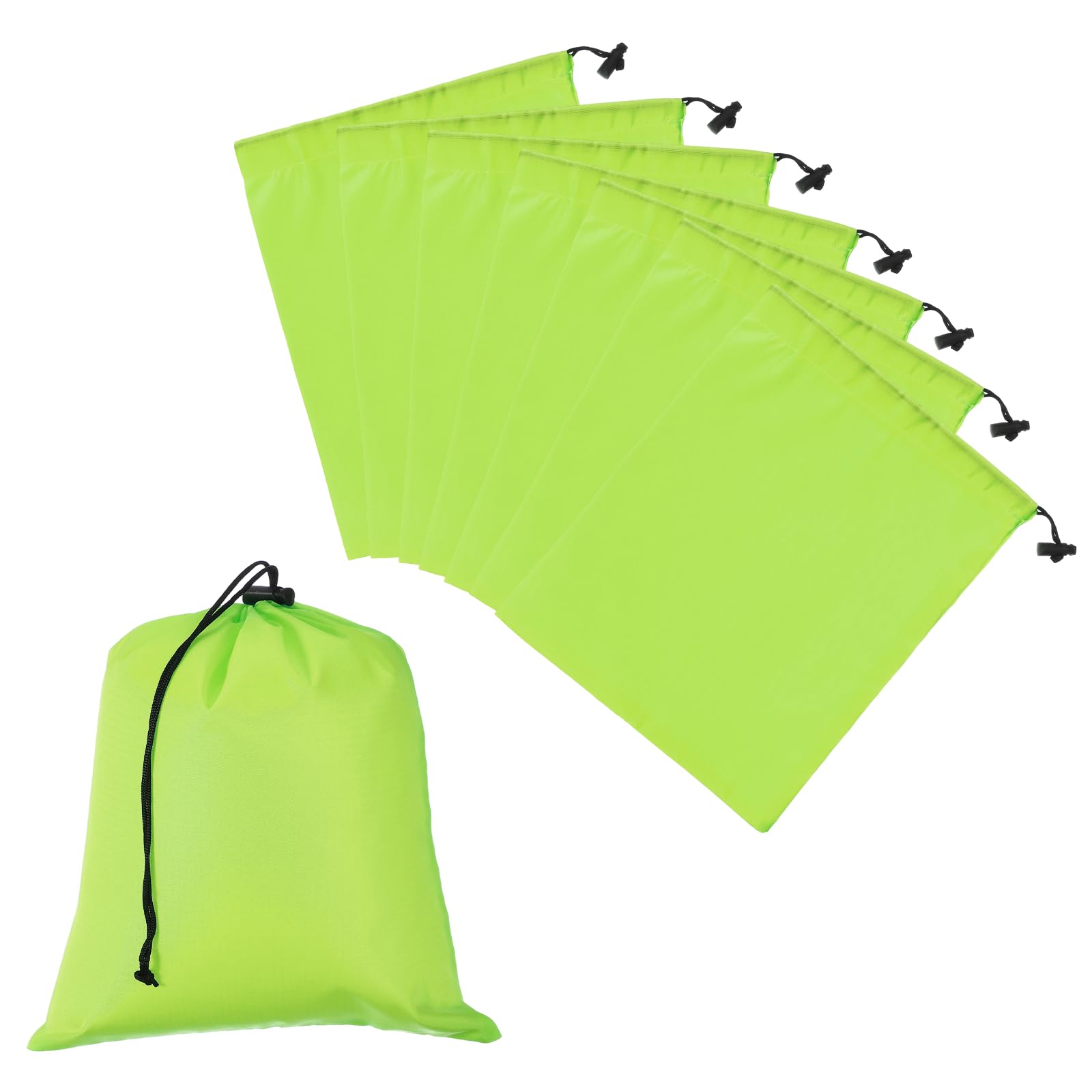 YELARXI Drawstring Bag with Toggle, Stuff Sack String Waterproof Travel Storage Bags Cinch Stuff Pouch 10" x 12" & 8 Pack & Light Green -Fitting for (Gym/Traveling/Hiking/Yoga/Office/Shoe) — image 1