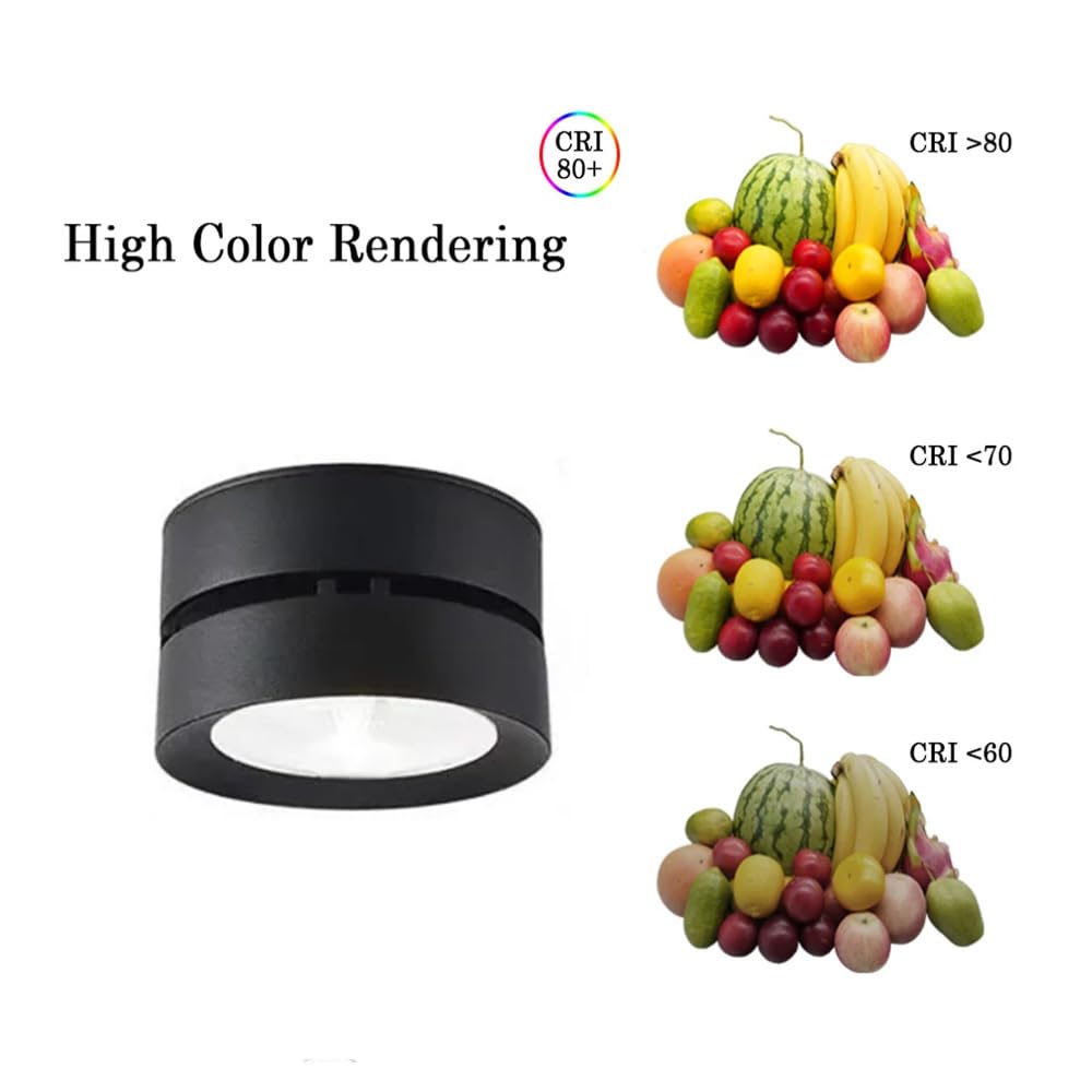 4 Stück 220V 10W LED Glühbirne Scheinwerfer Licht Aufputz Ultra dünn kreisförmig 360 Grad unten Lampe Innenraum Beleuchtung,Warm white