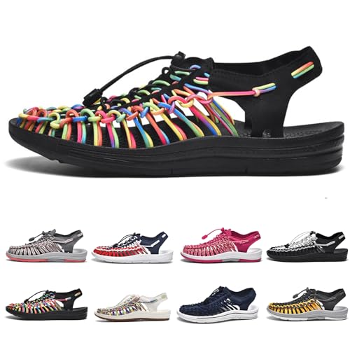 Large Size Unisex Rope Sport Sandals Men's Fisherman Shoes Women's Hand-Woven Shoes Comfortable Couple Lightweight Beach SandalsAA