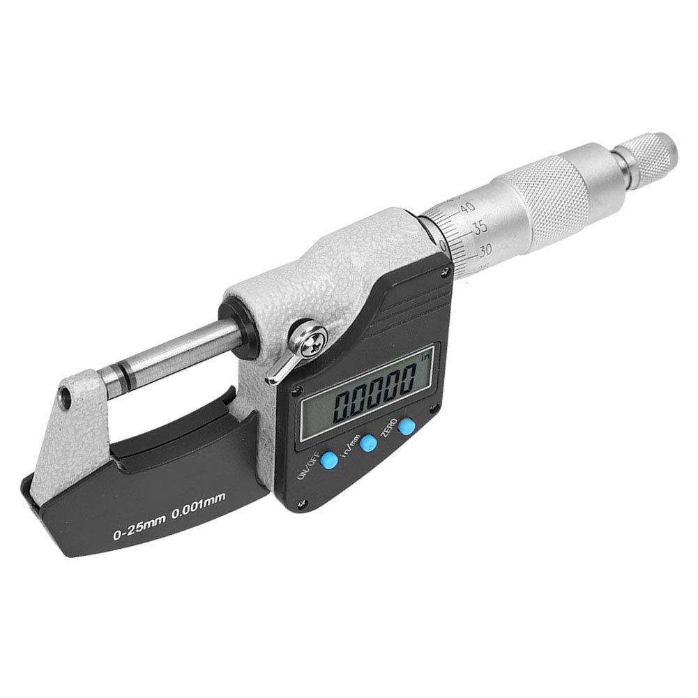 Digit Außenmikrometer Zoll Mikrometer Großbild Digital Metric Imperial 0,001 mm Genauigkeit 0‑25 mm Außendurchmesser