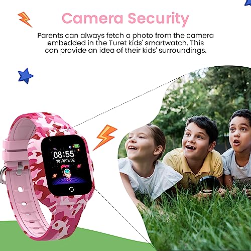 Image of Turet Stardust Smart Watch for Kids- Smartwatch for Boys and Girls with Camera, Games, Recorder, Phone Book, SMS, 2-Way Calling Kids Watches - Without App (Classic Pink)