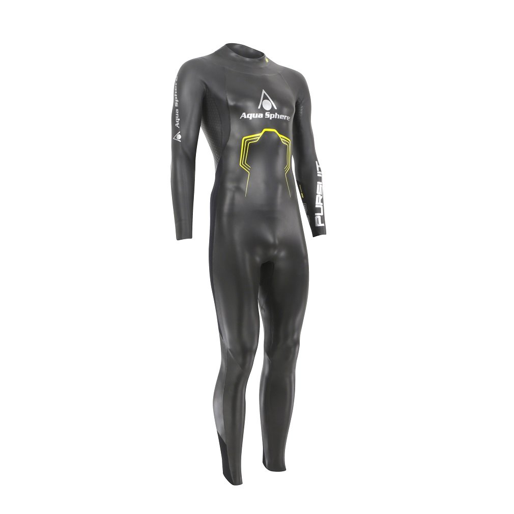 Aqua Sphere, Pursuit, Muta da Uomo per Triathlon, Uomo, SU228, Black/Yellow, XS - Height (150-165 cm