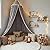 LOAOL Kids Bed Canopy with Pom Pom Hanging Mosquito Net for Baby Crib Nook Castle Game Tent Nursery Play Room Decor (Gray)