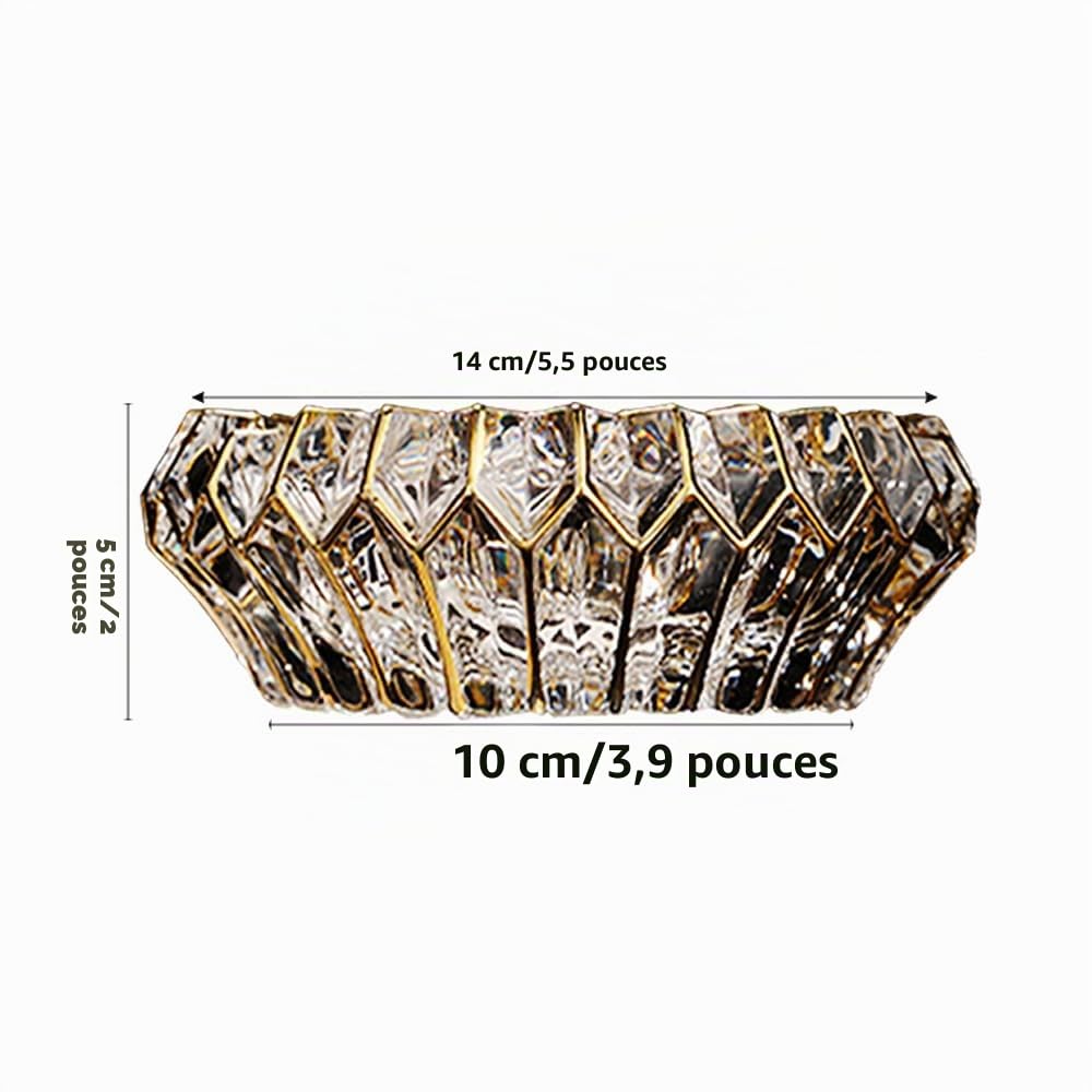 Bol décoratif en cristal doré peint à la main 14 cm