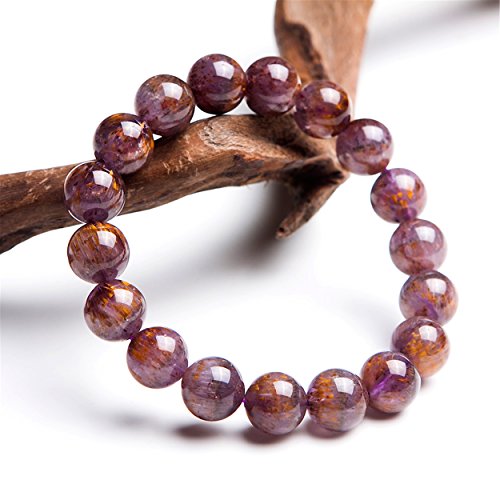 Crystal rond perle quartz rutilé naturel 11mm pour création bijoux