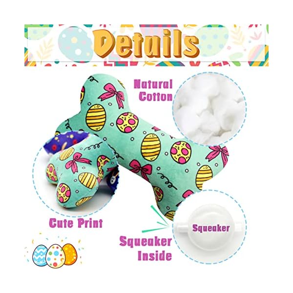 Lepawit Easter Plush Dog Toys - Interactive Squeaky Bone Toys