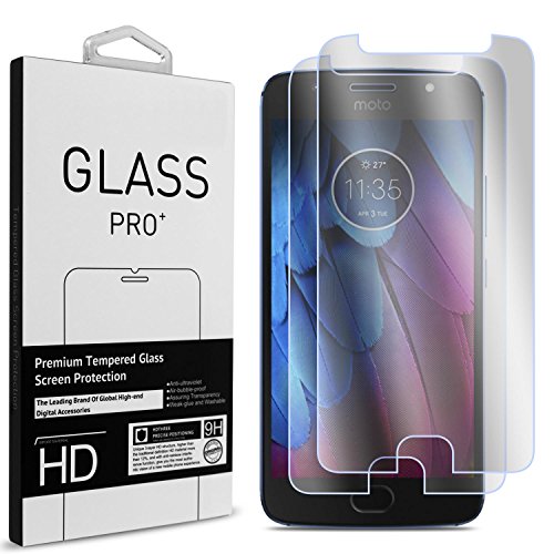 Moto G5S Plus Tempered Glass Screen Protector, Coveron [2 Pack] Of Slim Fit Protective Phone Display Guards [9H, Anti-Bubble, Anti-Scratch, Anti-Fingerprint] - Hd Clear #TOP7