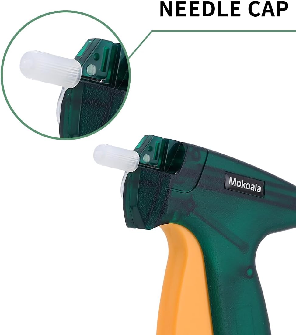 Stitch Gun, Stitchy Gun for Clothes Quick Clothing Fixer Mini Stitch Tag Gun for Clothes Fixing Sewing Quilting Hemming with 2 Needles, 1500 White & 1500 Black 4.4mm Micro Fasteners（Green）