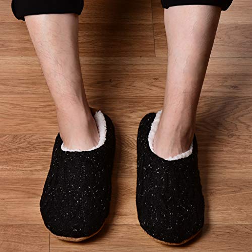 DICUIRD Mens Slipper Socks With Non Skid Bottoms, Warm Slipper Socks With Grippers For Men, Fuzzy House Knit Slippers4