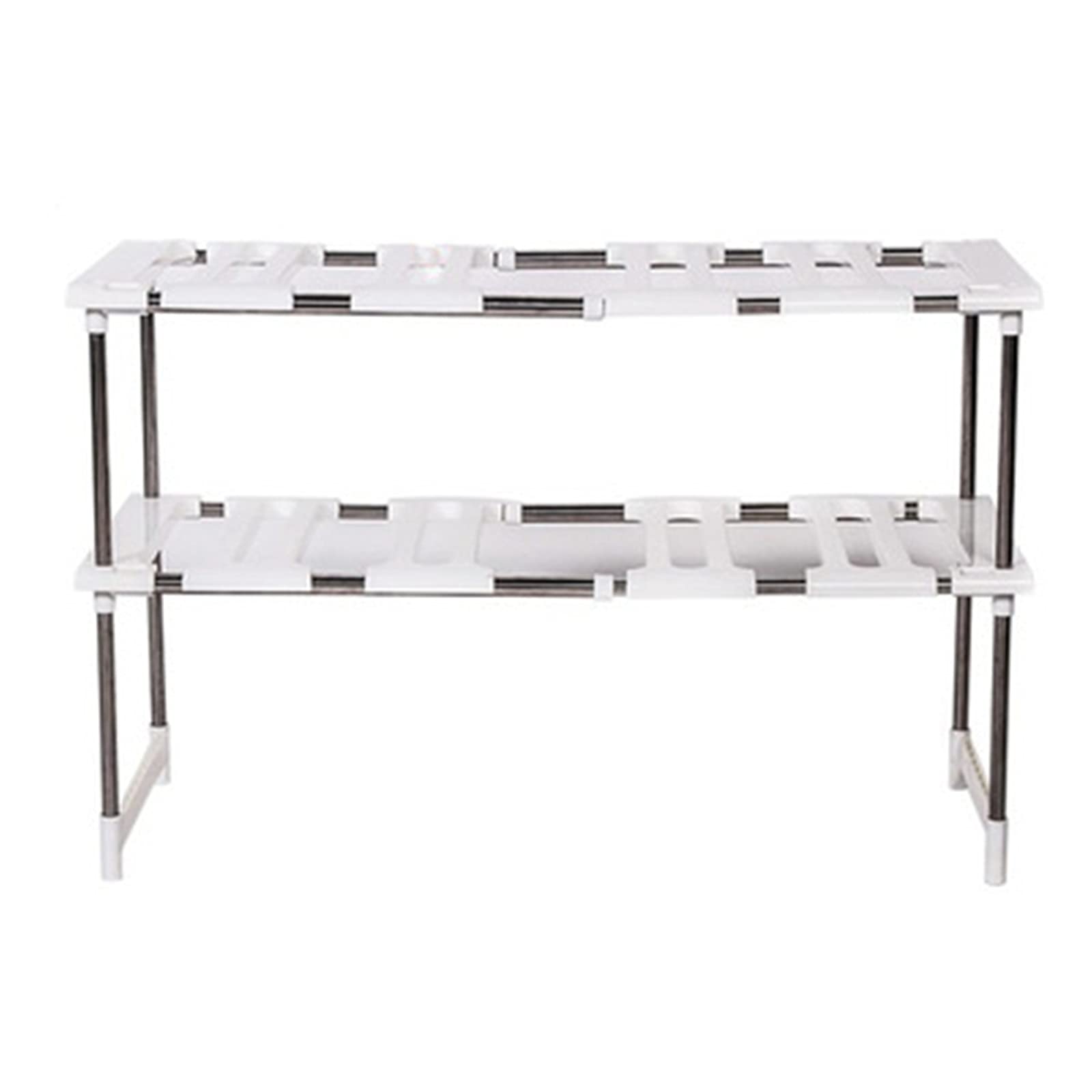 Organizadores Debajo del Fregadero, estantes Extensibles de 2 Niveles para Cocina y baño, Aumentan el Espacio de Almacenamiento (Color: Blanco, tamaño: 44-75 x 46 x 26 cm)