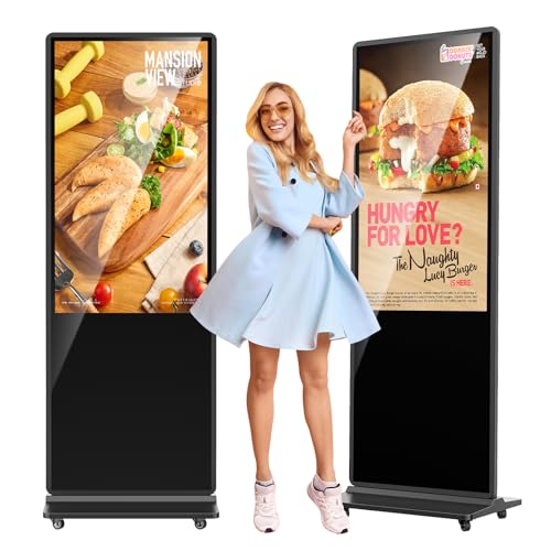 Image of 49'' Digital Signage Display Smart Android LCD Sign Kiosk Electronic Menu Board Advertising Display Screen Monitor HDMI WiFi USB 4K Media Video Player (Touchscreen,Black)