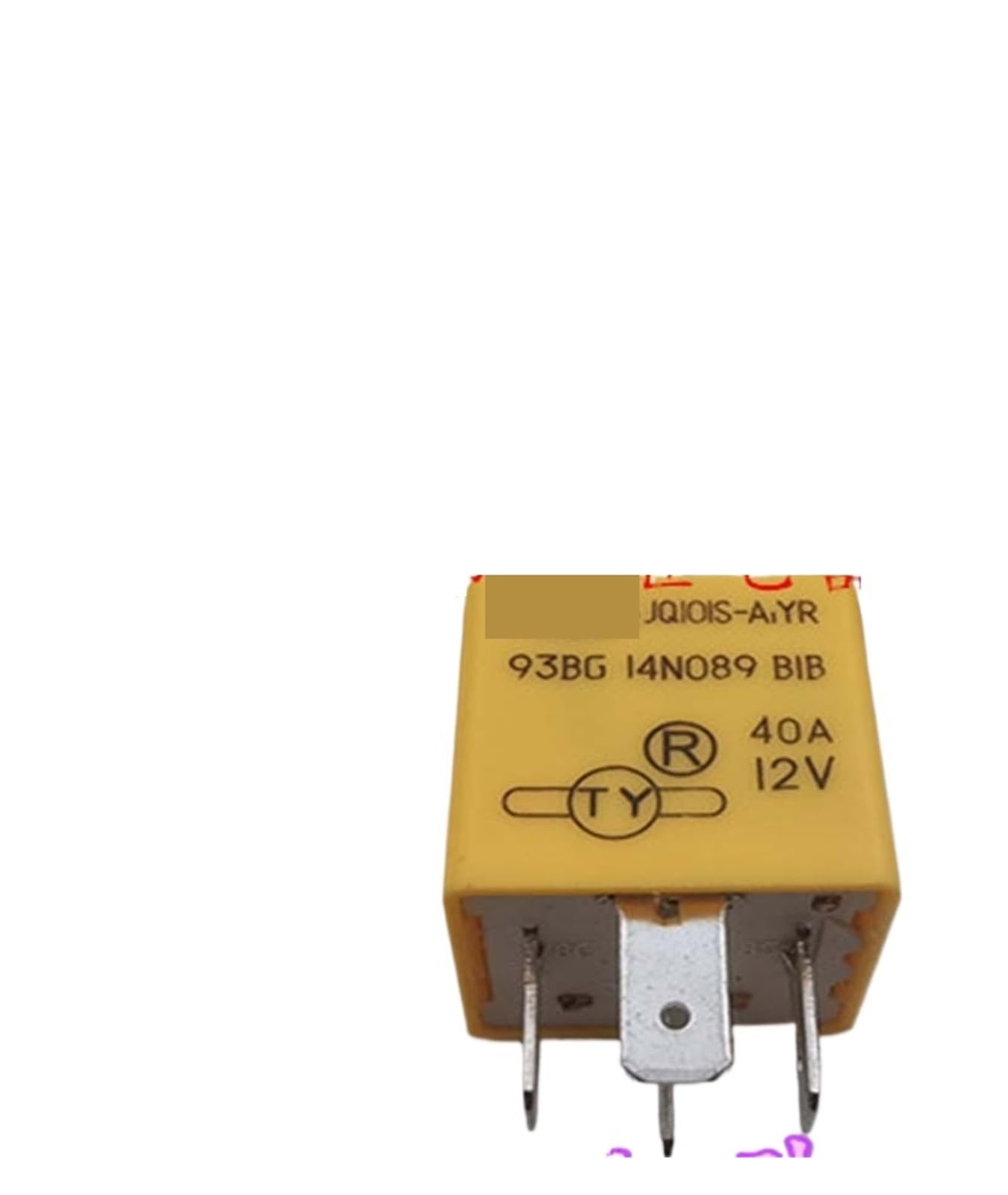 AARTERZZA 2 PCS 12V Relay JQ101S-A1YR 93BG 14N089 B1B 12VDC 40A 4Pins