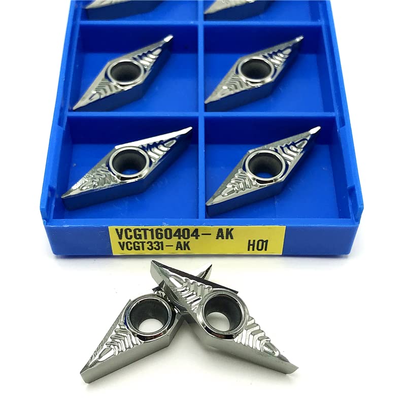 10 insertos de carburo VCGT160402 AK H01 para torno CNC miniatura 2