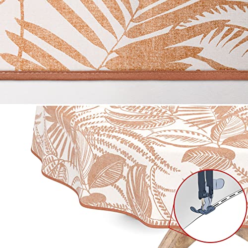 Nappe ovale imperméable beige Katrin pour table protégée