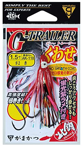 Gamakatsu G-TRAILER くわせダブル 1.5寸 AK118#2 赤