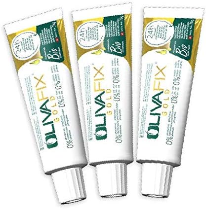 Set of 3x75g OLIVAFIX Gold Revolutionary 24h Healthy Denture Adhesive Cream