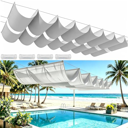 Voiles d'ombrage rétractable gris clair 200x440 pour terrasse
