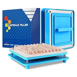 Wananfu – Capsule vulmachine grootte 1 met gedetailleerde instructies, 100 gaten, gebruik met lege gelatine of…