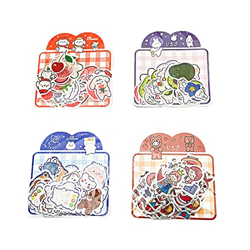Zasjon Pegatinas Lindas, 4 Piezas Paquete de Pegatinas Stickers niños Pegatinas DIY Pegatina Dibujos Animados Pegatina Graffiti para niñas Adolescentes Botellas Laptop patineta Equipaje Bicicleta Cover