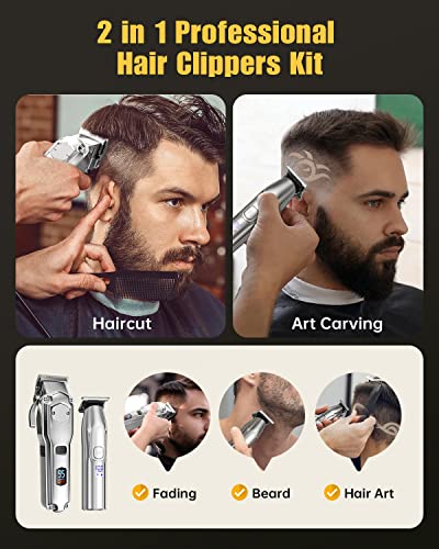 Romanda Hair Clippers For Men Professional,Clippers For Hair Cutting,Cordless Hair Clippers Kit,Mens Clippers And Trimmer Set #TOP1