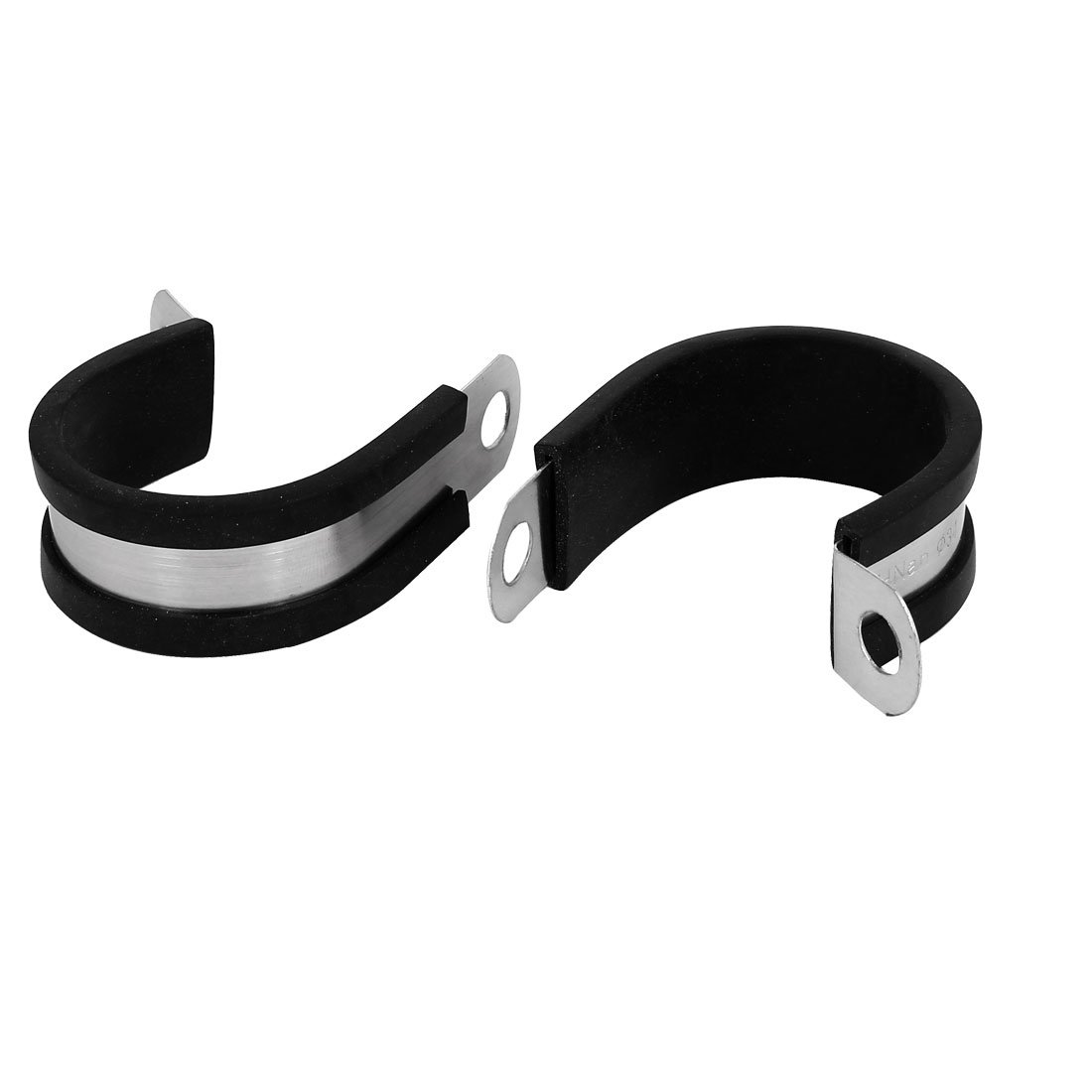 Aexit 34mm Dia Clamps EPDM Rubber Lined P Clips Water Pipe Tube Hose Clamps Strap Clamps Holder 2pcs
