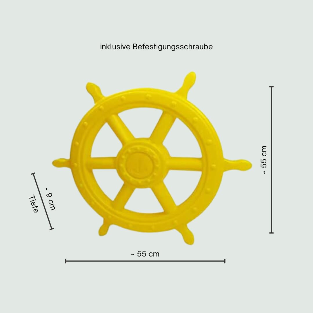 H2i Gouvernail Pirate Pour Tour De Jeu - Volant Bateau Plastique Résistant Intempéries Avec Son Rotation Bleu